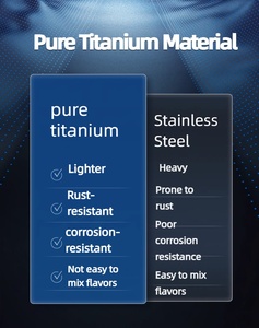 Cuchara y tenedor de titanio puro personalizado para Hpusehold Camping, juego de cuchara portátil fácil de limpiar, accesorios de <span class=keywords><strong>cocina</strong></span> - Product Image 3