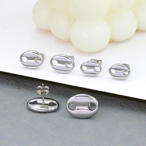 Boucles <span class=keywords><strong>d</strong></span>'Oreilles Créoles Classiques Géométriques en Acier Inoxydable Couleur Or Argent, Bijoux Élégants pour Femmes, Cadeaux Anti-Allergiques - Product Image 4