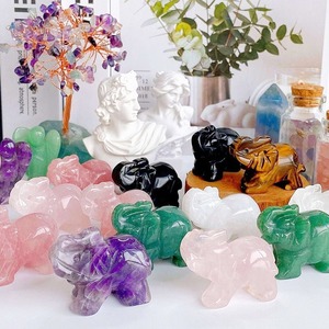 50 colores de piedra, 1,5 pulgadas, cristal curativo tallado a mano, amatista, Ojo de Tigre, elefante, estatua de Animal, buena suerte para decoración del hogar - Product Image 4
