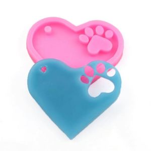 Molde de resina de silicona para marcapáginas DIY, aromaterapia para coche y moldes artesanales para elevadores, molde de silicona con forma de patas de gato de dibujos animados, OEM/ODM - Product Image 1
