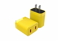 Chargeur rapide double USB-C 20W avec prises US, EU, UK, AU pour iPhone 16, 15, 14