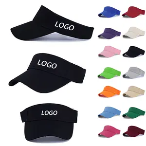 Özelleştirilmiş ayarlanabilir 100% Polyester düz Golf spor özel güneşlikli kep vizör kapağı şapka