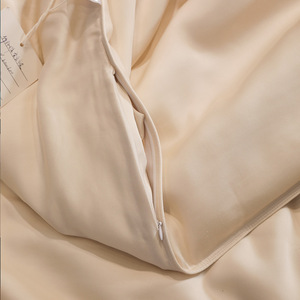 Nordic Style Bamboo Fiber Four Piece Bed Sheet Set 1.8m Cooling Solid Color Duvet Cover Pillowcase Set Summer <b>Bedding</b> - Product Image 2