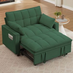 Canapé-lit <span class=keywords><strong>convertible</strong></span> 3 en 1 en tissu velours de 48,03 pouces, 2 places - Product Image 3