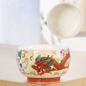 Enamel Master <b>Cup</b> Ceramic Dragon and Pair Kung Fu <b>Tea</b> Set <b>Large</b> Bowl Gift - Product Image 6