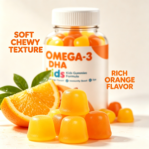 วิตามินกัมมี่โอเมก้า 3 สำหรับเด็ก สูตรวีแกน ปราศจาก GMO แบรนด์ส่วนตัว เสริมด้วย DHA EPA และวิตามินซี เพื่อเสริมสร้างภูมิคุ้มกันและบำรุงสายตา บรรจุ 90 เม็ด ขั้นต่ำสั่งซื้อ 50 กล่อง - Product Image 2