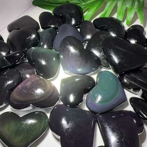 Vente en gros d'objets artisanaux en cristal naturel de haute qualité, cœur en obsidienne arc-en-ciel, pour la décoration de la maison - Product Image 6