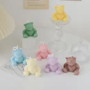 INS 귀여운 곰 초 간장 왁스 냄새가 좋은 Aromatherapy 초/Candels 가정 아기 샤워 결혼식 장식을 위한 장신구 선물