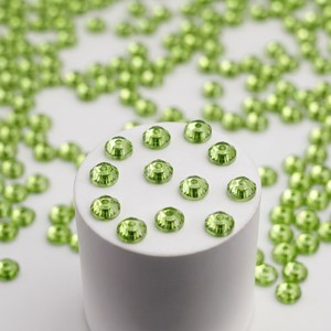 Cuentas de diamante de resina epoxi de peridoto brillante de 6 mm con orificio central para coser, marca YAXI, modelo 214-6, accesorios de joyería - Product Image 5