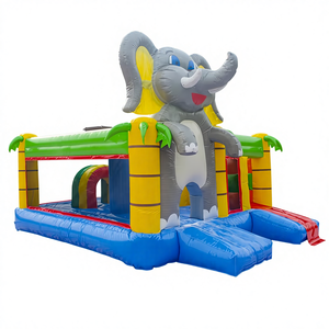Château gonflable à thème éléphant avec toboggan, prix d'usine, pour jeux à domicile, en extérieur et événements - Product Image 2