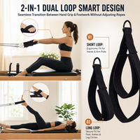 Sangles de Pilates Reformer à boucles avec anneaux en D 38 cm, doubles boucles pour équipement de fitness, logo personnalisé