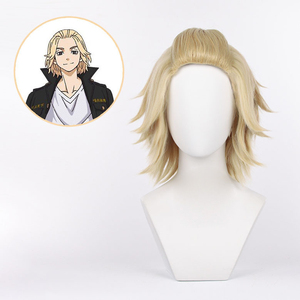 Perruque de <span class=keywords><strong>cosplay</strong></span> Ainizi de 30 cm, blonde clair, personnage de <span class=keywords><strong>Mikey</strong></span> Sano Manjiro, inspirée de <span class=keywords><strong>Tokyo</strong></span> <span class=keywords><strong>Revengers</strong></span> - Product Image 1