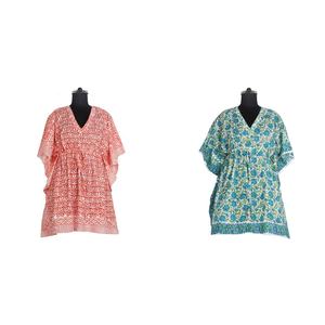 2025 Primavera Verano nuevo estilo Oriente Medio moda señora islámico corto caftán vestido mano bloque impreso caftán hecho a mano indio - Product Image 1