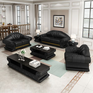 أريكة جلدية لغرفة المعيشة بسعر المصنع، طقم أرائك جلدية سوداء وحمراء كاملة مع مشابك قابلة للسحب، قطعة 123 قابلة للتركيب - Product Image 6