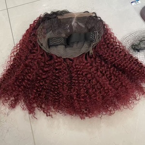 Perruque <span class=keywords><strong>courte</strong></span> bouclée 12A avec <span class=keywords><strong>frange</strong></span> en dentelle, densité 180%, double couche, boucles féériques effilées, perruque bob frontale en dentelle (pour femme) - Product Image 6