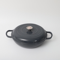 Coloré Personnalisé En Gros OEM Émail Fonte Creuset Fruits De Mer Casserole Peu Profonde Marmite À Four Hollandais Avec Couvercle