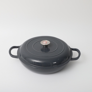 Colorido personalizado al por mayor OEM esmalte de hierro fundido <span class=keywords><strong>Creuset</strong></span> mariscos cazuela poco profunda olla Horno Holandés olla con tapa - Product Image 2