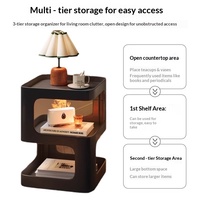 Table basse multifonctionnelle avec rangement en fer forgé, style minimaliste moderne, petite armoire de rangement latérale pour salon et chambre