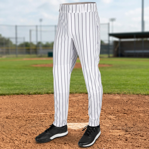 Pantalones de béisbol personalizados con rayas blancas para hombre, ajuste clásico, transpirables, de secado rápido, uniforme de béisbol de poliéster, pantalones deportivos de entrenamiento - Product Image 4