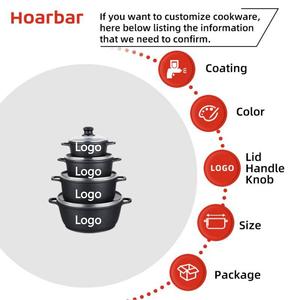 Bộ nồi chảo 4 món bằng nhôm đúc phủ chống dính, thân thiện với môi trường, sử dụng được trên bếp từ và lò nướng - Product Image 3