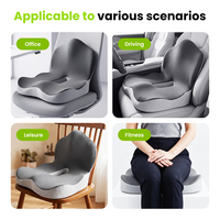 Coussin de siège ergonomique en mousse à mémoire de forme avec soutien lombaire pour chaise de bureau et voiture, dossier en L, soutien du coccyx