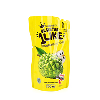 Op maat gemaakte logo bedrukte aluminiumfolie PET rietjeszakje vloeibare vruchtensap verpakking Doypack staande zak plastic zak met rietje