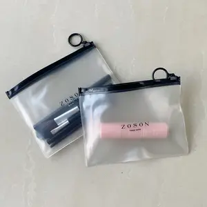 Paket pabrik tas Ziplock PVC buram plastik tas kosmetik kantung ritsleting transparan tas untuk alat rias