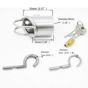 Jaula de Castidad, Restricción <span class=keywords><strong>Prince</strong></span> <span class=keywords><strong>Albert</strong></span>, Catéter Uretral, Bloqueo, Bondage - Product Image 5