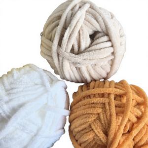 Fil chenille épais 100 % polyester, teint à la main, filé en anneau, résistant à l'abrasion, bonne uniformité, fils mélangés 1/1.1NM - Product Image 3