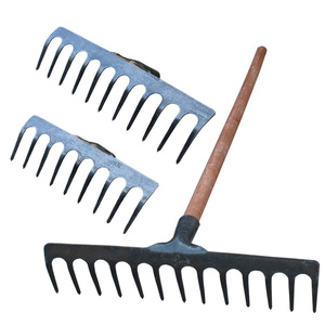 PINSHUN <b>Wooden</b> Handle Garden Rake Iron Nail Rake 13 Tines 1.2-1.4m Handle Length for Soil Loosening Beach Mud Leaf Grass - Product Image 6