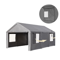 Abri de voiture étanche extra large de 12 'x 20', garage portable avec fenêtres ventilées enroulables, parois latérales amovibles, portes, abri pliant