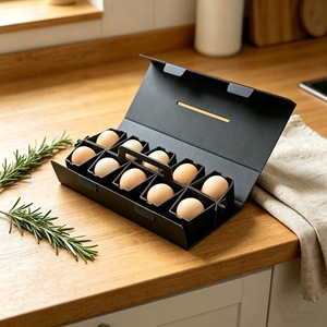 Boîte <span class=keywords><strong>de</strong></span> transport en papier kraft pour 6 à 10 œufs, vente en gros |   Emballage d'œufs durable pour l'agriculture et la vente au détail - Product Image 2