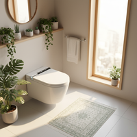 WC intelligent mural allongé de luxe avec réservoir encastré, bidet intelligent, capteur WC, pré-brumisation, ouverture et fermeture automatiques