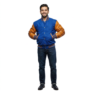 Veste en cuir et laine de qualité supérieure unisexe, nouvelle arrivée, personnalisable, veste de baseball varsity, veste de basket-ball, col montant - Product Image 1