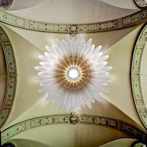 Illuminazione a Soffitto Moderna Nordica, Lampadario di Lusso a LED con Piume Bianche e Vetro, Lampade a Sospensione per Soggiorno - Product Image 4