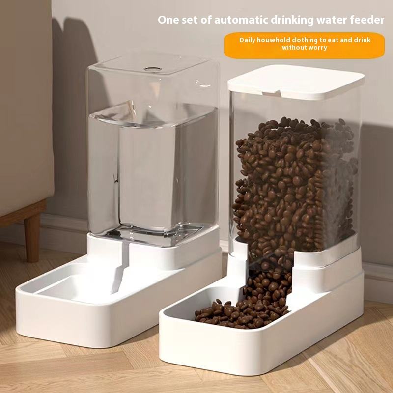 ป้อนสัตว์เลี้ยงโปร่งใส + ตู้น้ำ (1.6กก. + 3.3L)