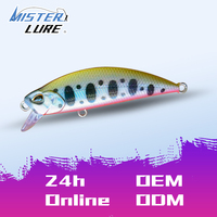 MISTER LURE Señuelo de Pesca Artificial Minnow Crankbait de 4.5cm y 4g, Minnow Corto para Lanzamiento, Señuelo para Lubina, Minnow de Color Personalizado