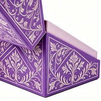 Boîtes cadeaux pour bougies en papier écologique, couleur violette, boîtes à bougies en carton personnalisées, emballages de luxe avec insert