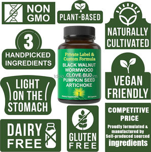 OEM ホワイトラベル ヴィーガン クレンザー デトックス + 腸内環境サポート よもぎ 黒クルミ ペプチド クローブエキス カプセル（人用） - Product Image 3