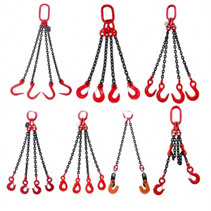 Eslinga de Cadena Ajustable de Acero Aleado G80 de 1/2/4 Patas, Conjunto de Aparejos de Grúa de Alta Resistencia con Ganchos de Seguridad y Eslabón Maestro - Product Image 2
