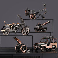 Modèle de moto et de voiture rétro nostalgique en alliage, fait main, pour décoration de bureau à domicile, d'armoire à vin et d'étagère, cadeau idéal pour la maison