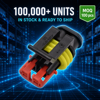 Conector de Cable Automotriz Doméstico 282080-1, Carcasa de 2 Orificios PA66 GF, IP67, 14A, 24V, Resistente a la Temperatura