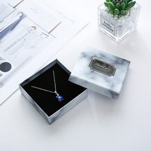 Custom Printed Modern Marble <b>Cardboard</b> Jewelry <b>Box</b> Set Rectangle Square for Necklace Earring Bracelet Ring Packaging <b>Storage</b> - Product Image 2