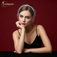 YouLaPan VA06A Voile de mariée en maille blanc et noir avec bandeau, style cage à oiseaux, pour femmes, idéal pour les fêtes et mariages - Grande Vente
