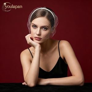 YouLaPan VA06A Voile de mariée en maille blanc et noir <span class=keywords><strong>avec</strong></span> bandeau, style cage à oiseaux, pour femmes, idéal pour les fêtes et mariages - Grande Vente - Product Image 2