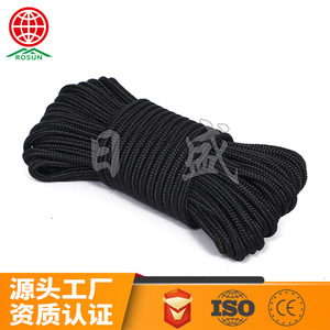 Rosheng Double-Braided Hammock Rope 6mm Black High Strength PE Rope For Outdoor Use - Product Image 5
