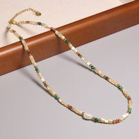 Collier ras du cou tendance en pierres semi-précieuses colorées pour femme, bijoux raffinés, collier de perles de rhodonite facettées, cadeau