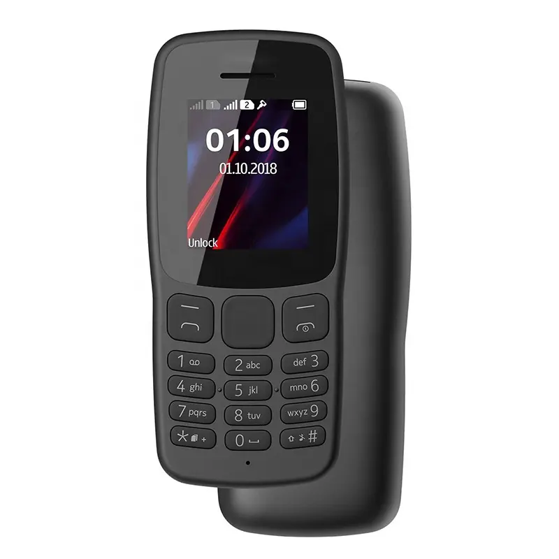 Düşük son telefon orijinal kullanılan cep telefonları Nokia 106 çift SIM Bar telefon toptan 105 150 110 5310 özellik cep telefonu