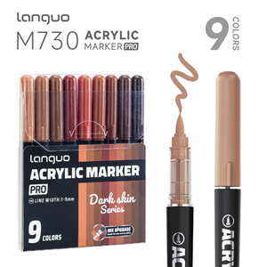 Marcadores Acrílicos de Flujo Directo Languo Rich Pigment, Versión Profesional de 9 Colores, Súper Mezclables para Pintura Artística - Product Image 4