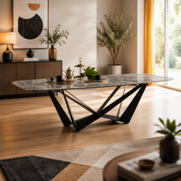 Table à manger rectangulaire en marbre Youtai, style italien, luxe léger, écologique, moderne, vintage, design doux pour la salle à manger
